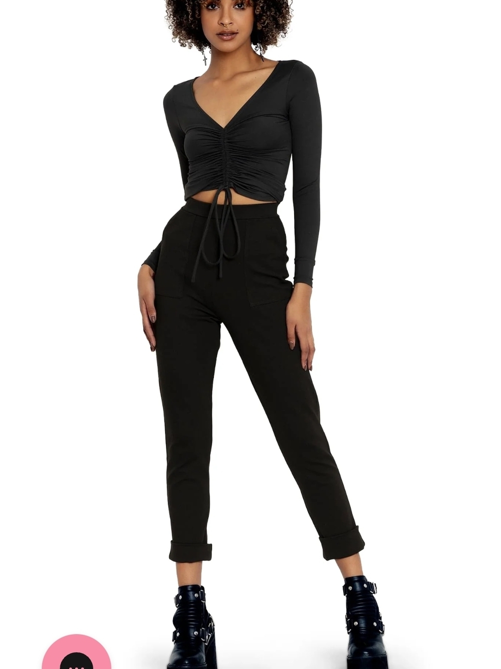 BlackMilk Black Cuffed Pants